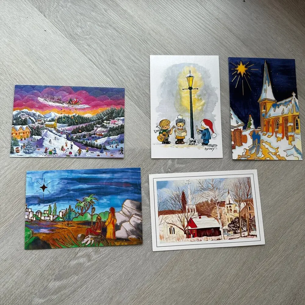 Vintage Christmas Cards Mouth and Foot Painting Artists